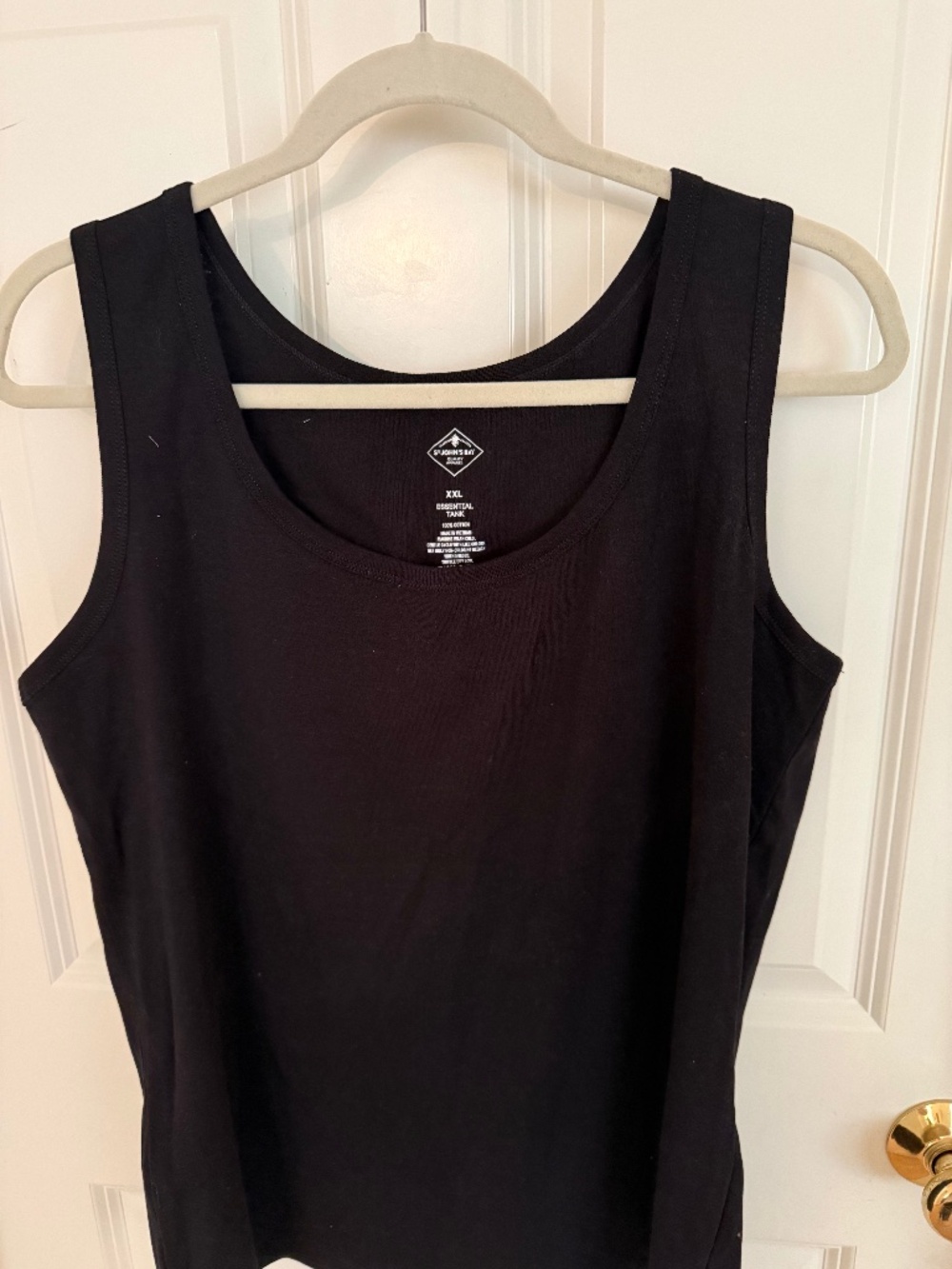 st johns bay black tank top xxl all cotton